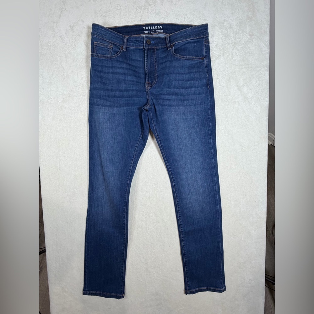 Twillory Men’s Slim Fit Straight Leg Stretch 34W 32L Men's Slim Jeans Deep Blue